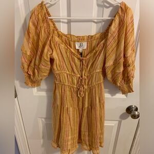DRA Los Angeles Anthro brand XS mustard mini dress
